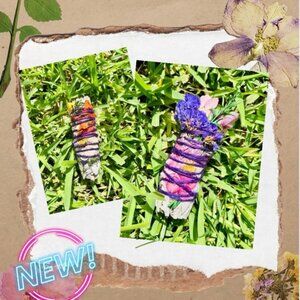💐One Of A Kind💐 4” Organic Natural Sage Wrapped In Natural Flower 5PC Gift Box